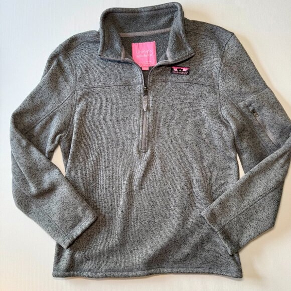 Simply Southern Women's Gray Half-Zip Pullover Sz Med Fleece Lightweight 2/$15 - Picture 2 of 13